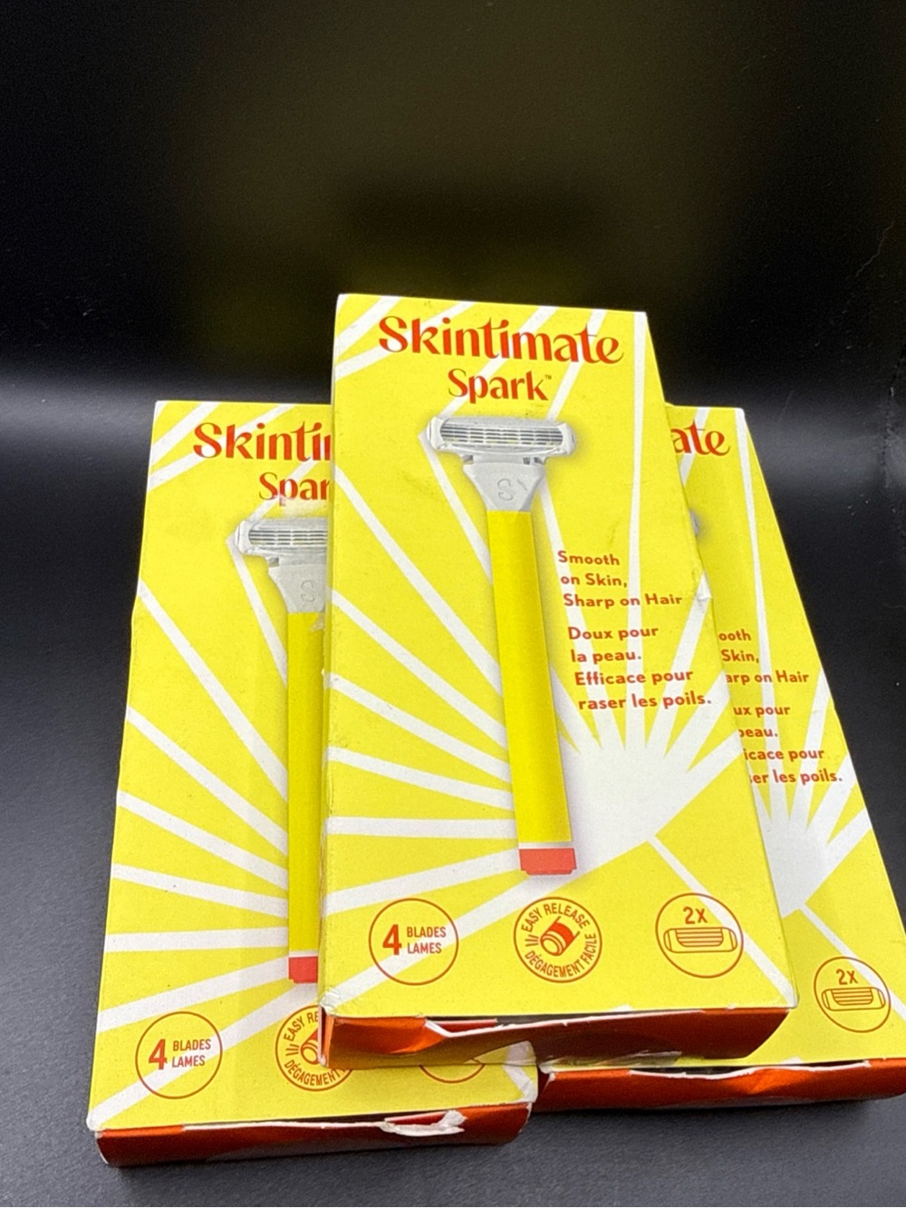 Skintimate Spark Yellow Women's Razor - lot of 3
